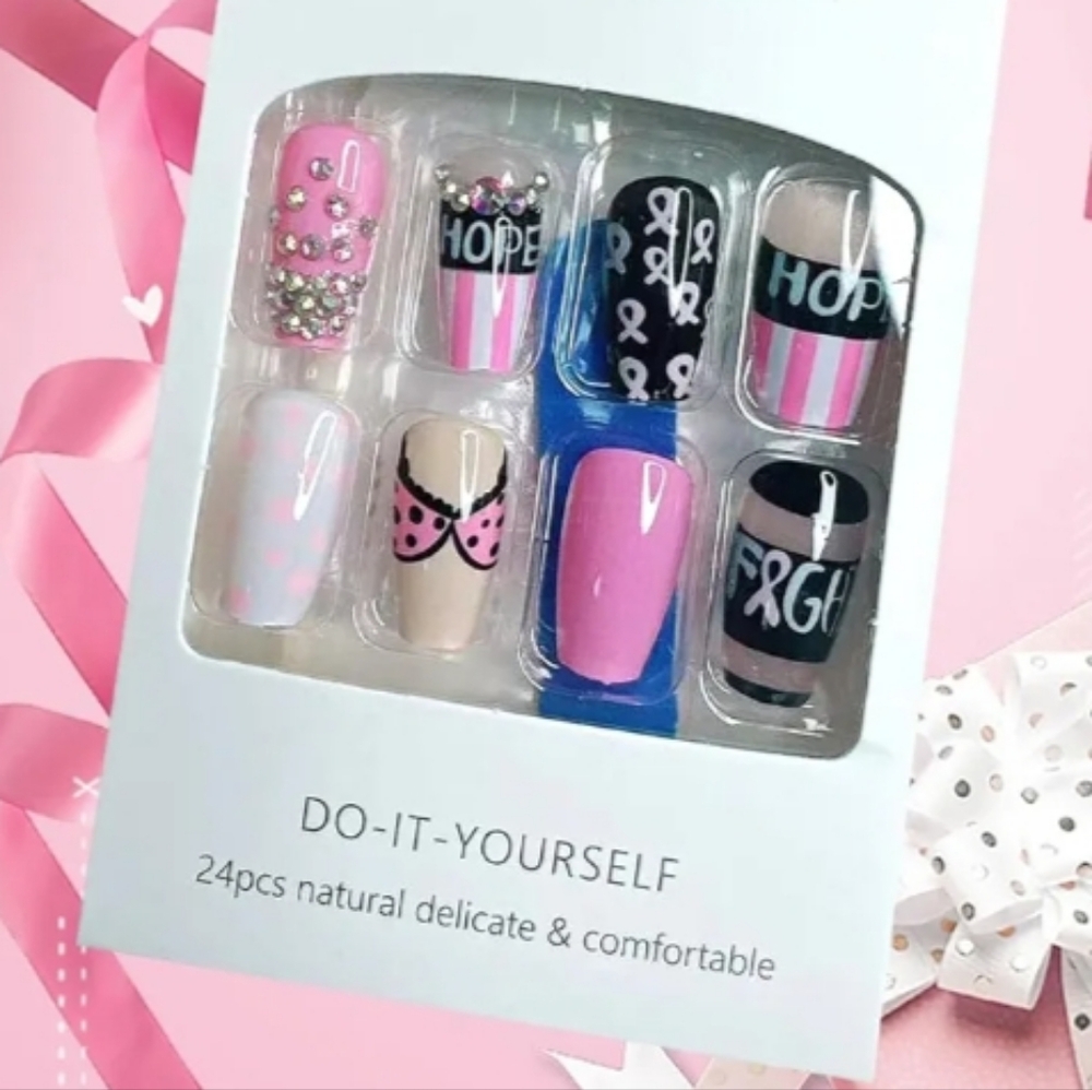 Sassy Breast Cancer Awareness 24pc Nail Set